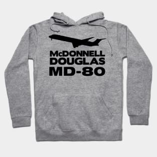 McDonnell Douglas MD-80 Silhouette Print (Black) Hoodie